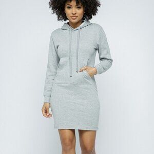 Heavy Fleece Gray Hooded Dress